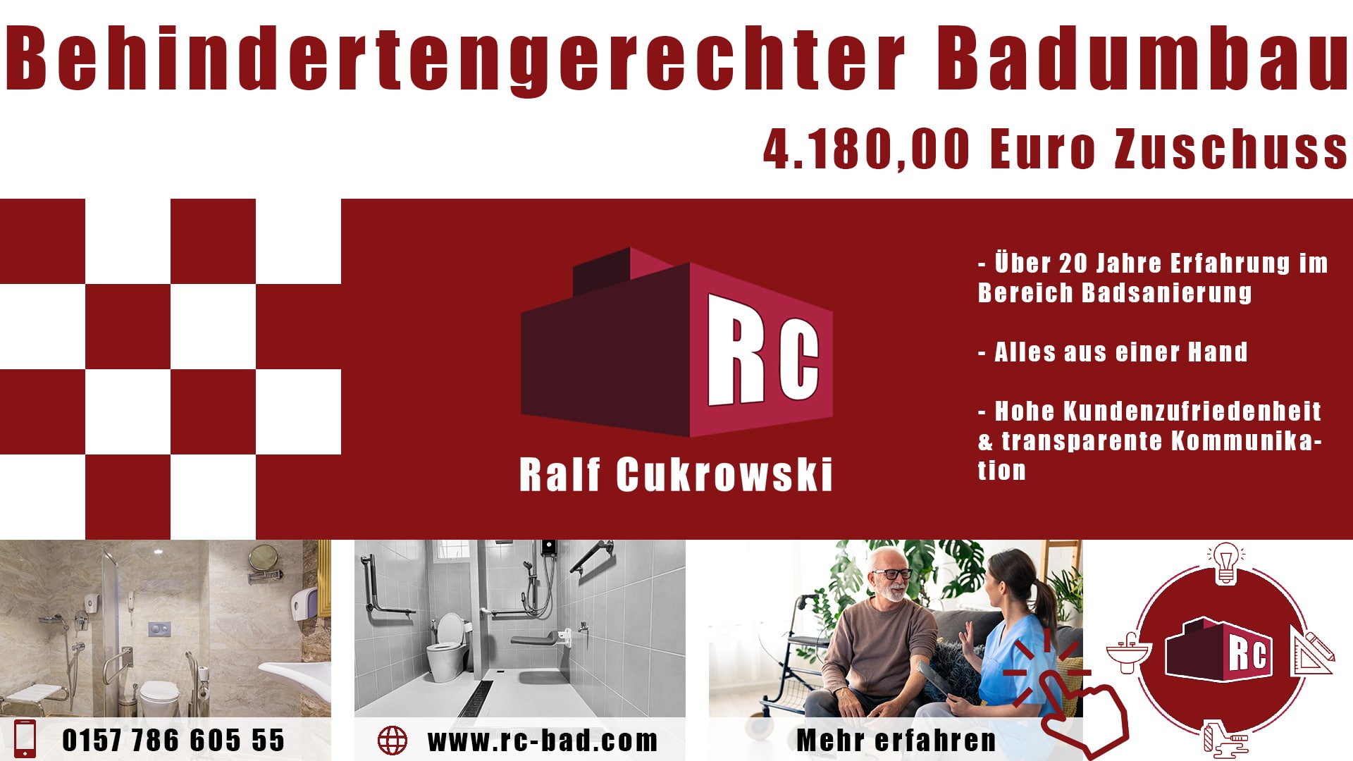 Behindertengerechter und seniorengerechter Badumbau mit bis zu 4.180 Euro Zuschuss