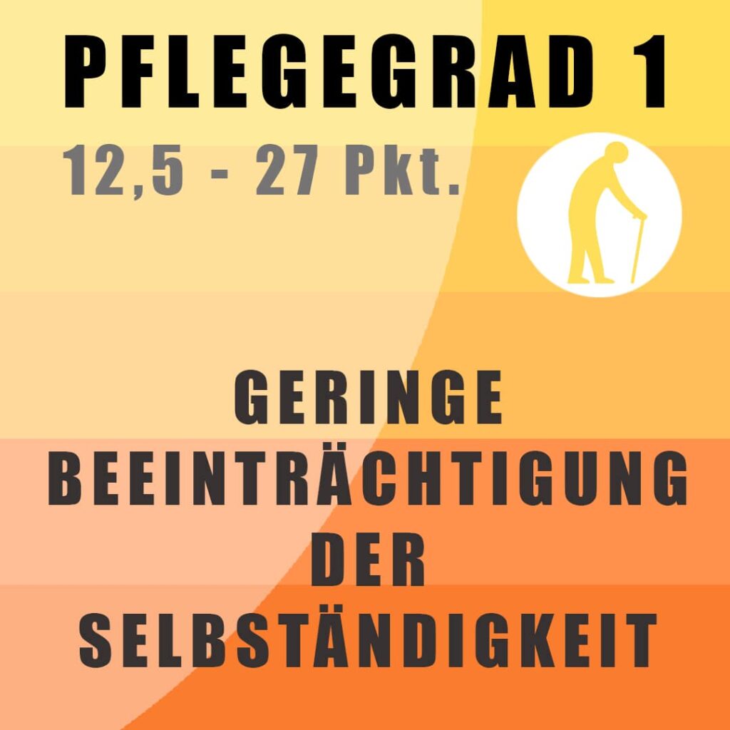 Übersicht Pflegegrad 1 mit Voraussetzungen, Punkten und Antragstellung
