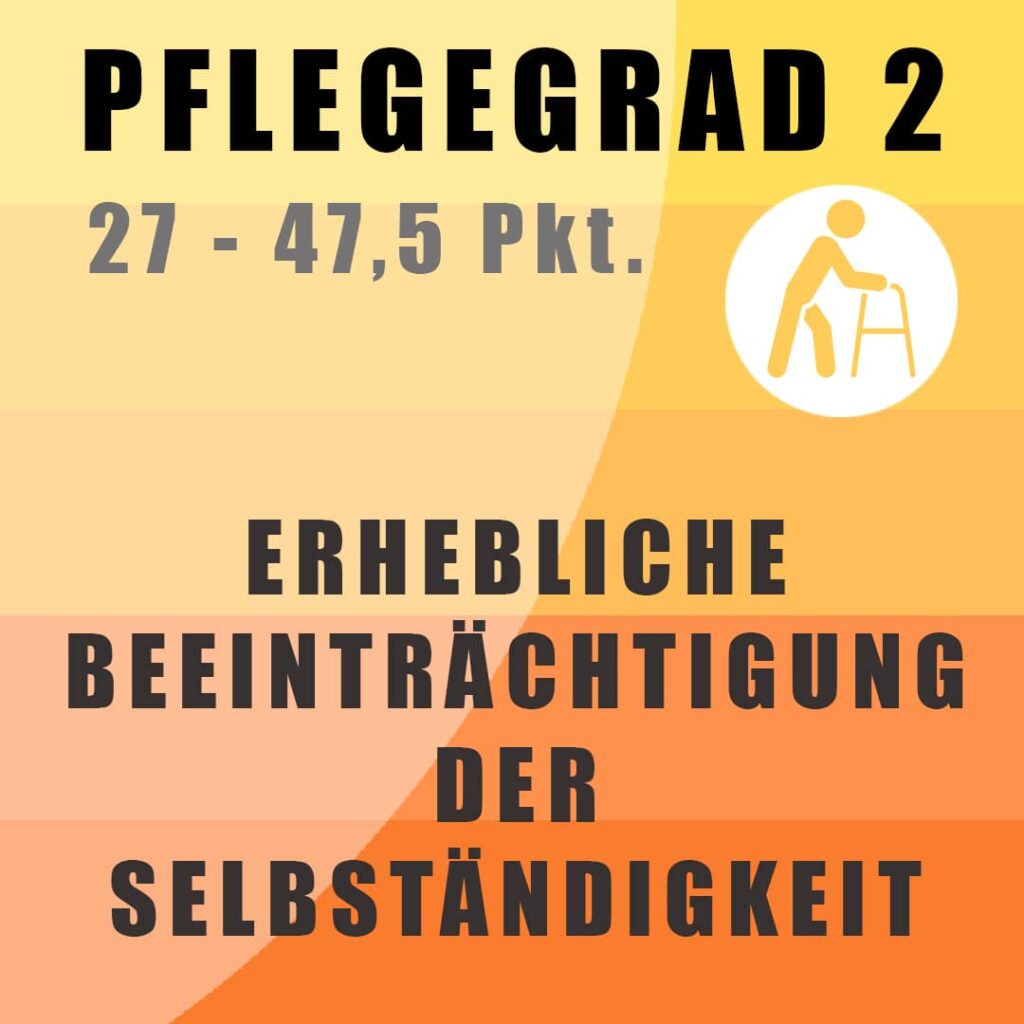 Pflegegrad 2 - erhebliche Beeinträchtigung der Selbstständigkeit