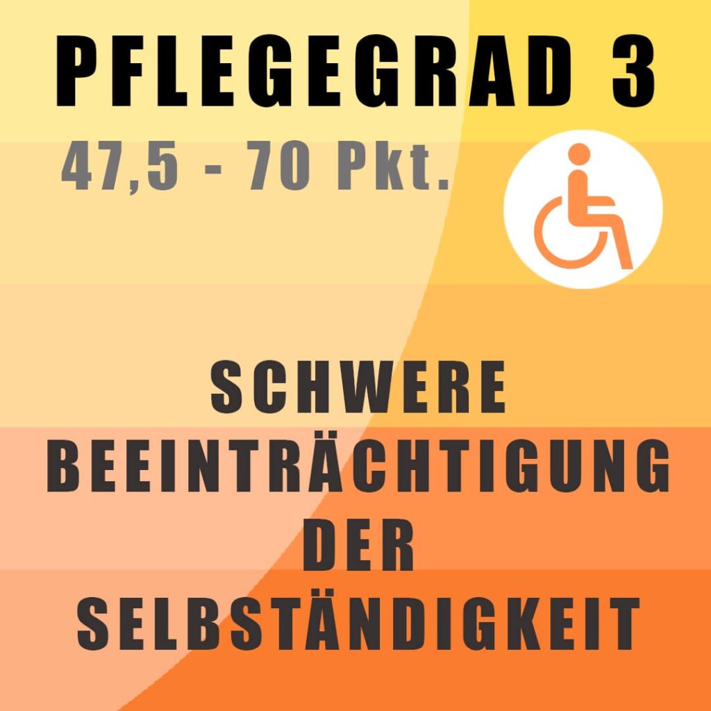 Übersicht der Leistungen bei Pflegegrad 3
